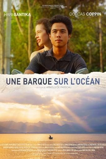 Une barque sur l'océan poster